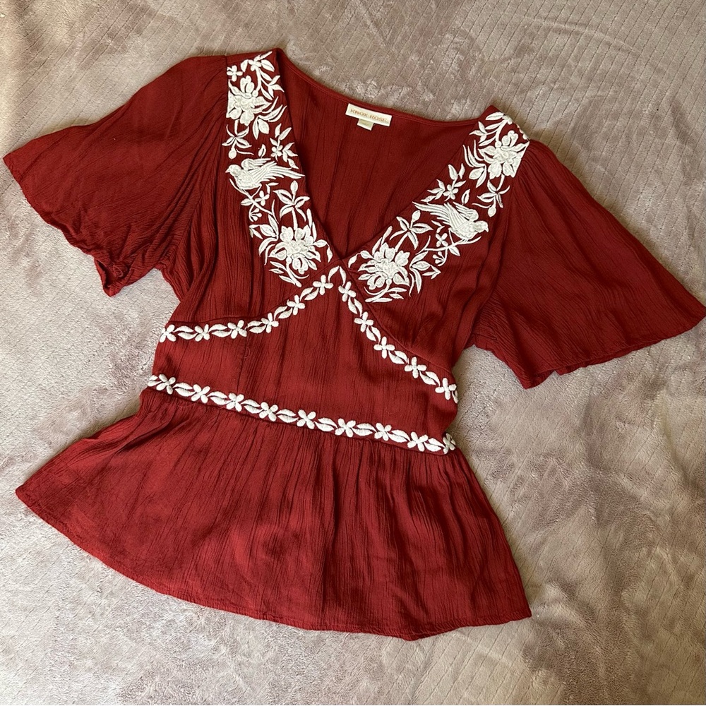 { Knox Rose Embroidered Blouse }